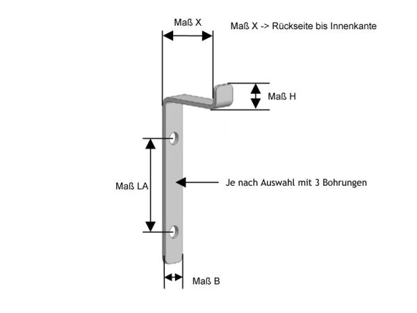 Winkellasche / Z-Klemme Edelstahl 6 mm 16 mm LA 12,5 &amp; 12,5 mm 11 mm