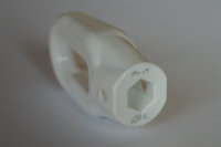 Markisenöse oval aus Kunststoff weiß Bohrung 10 mm Sechskant (auch für 10 mm rund geeignet)