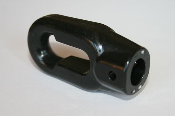 Markisen&ouml;se oval aus Kunststoff schwarz Bohrung 12 mm rund