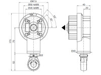 Markisen-Kegelradgetriebe 3:1 wei&szlig; PVC-&Ouml;se rund