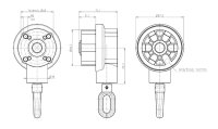 Markisen-Kegelradgetriebe 3:1 mit Abtrieb Ø 66,5 mm blank Zinköse oval