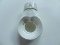 Schneckengetriebe 3:1 PVC-Öse rund - weiß ohne Gewindebohrung, kurzer Antrieb