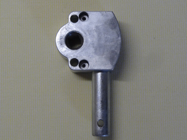 Schneckengetriebe 3:1 PVC-&Ouml;se rund - grau ohne Gewindebohrung, kurzer Antrieb