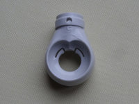 Schneckengetriebe 3:1 PVC-&Ouml;se rund - grau ohne Gewindebohrung, kurzer Antrieb