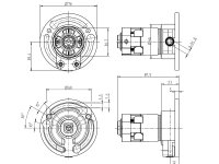 Kegelradgetriebe 3:1 6 mm 6-kant rechts 40er Welle