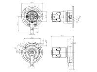 Kegelradgetriebe 3:1 6 mm 6-kant links 40er Welle mit Verl&auml;ngerung
