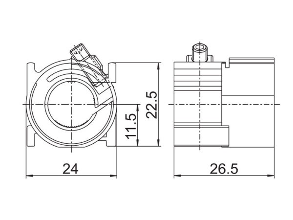 Getriebehalter Kunststoff 24 x 22,5 mm passend für Getriebe 66392-02