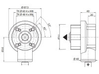 Markisen-Kegelradgetriebe mit 10 mm Bohrung